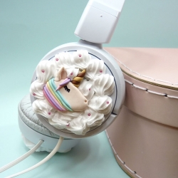 Słuchawki białe z jednorożcami
