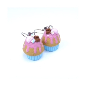 Kolczyki muffinki z polewą i słodyczami