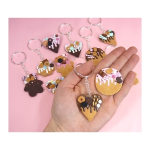 Broszka ciasteczko serce z polewą i słodkościami