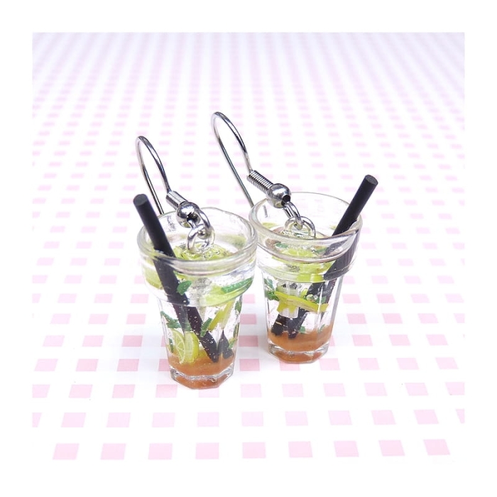 Kolczyki mini drinki Mojito