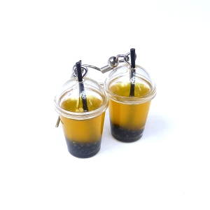 Kolczyki bubble tea żółte