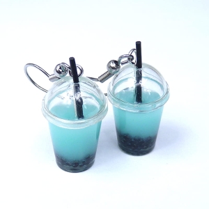 Kolczyki bubble tea niebieskie