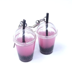 Kolczyki bubble tea różowe