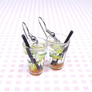 Kolczyki mini drinki Mojito